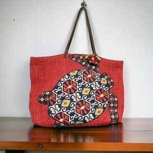Vera Bradley Sun Valley straw turtle beach tote
